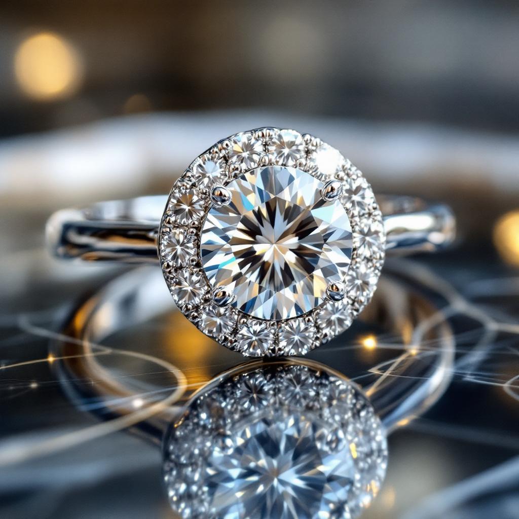 Endless Love Collection 14k gold w/ Diamond Halo Ring<br>Portuguese Cut • 5.5mm