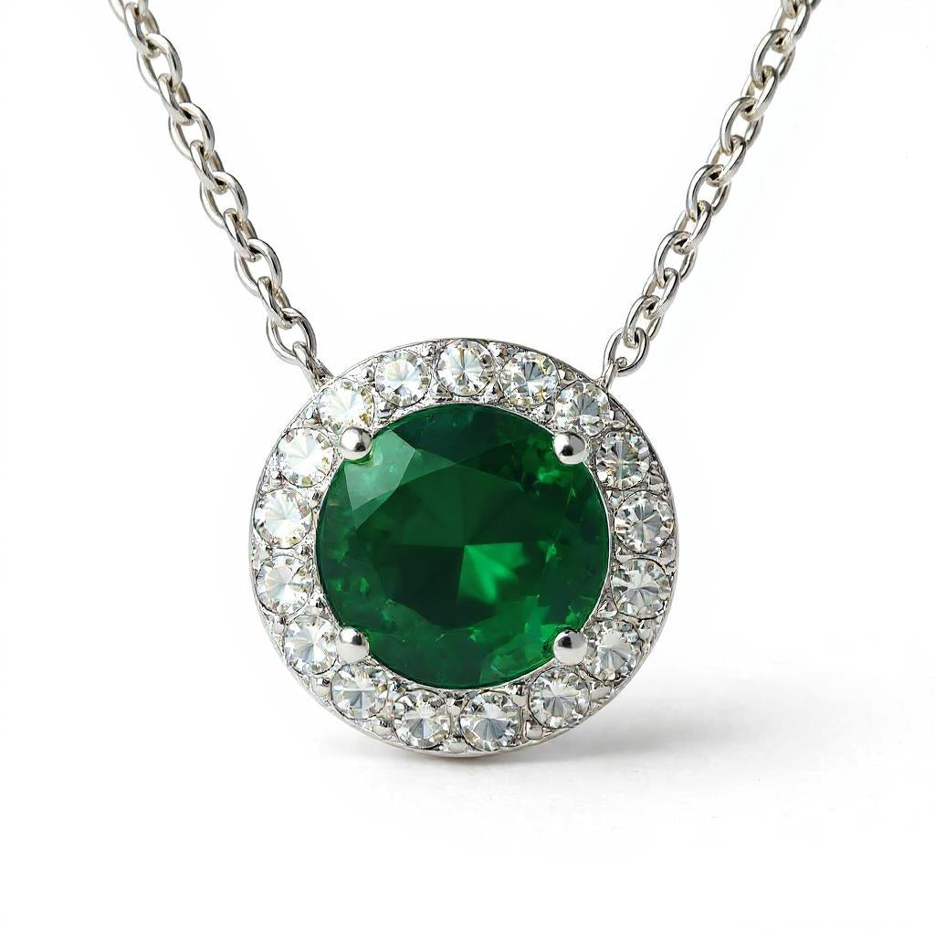 Endless Love Collection 14k Gold w/ Diamond Halo Pendant<br>Portuguese Cut • 5.5mm w/chain