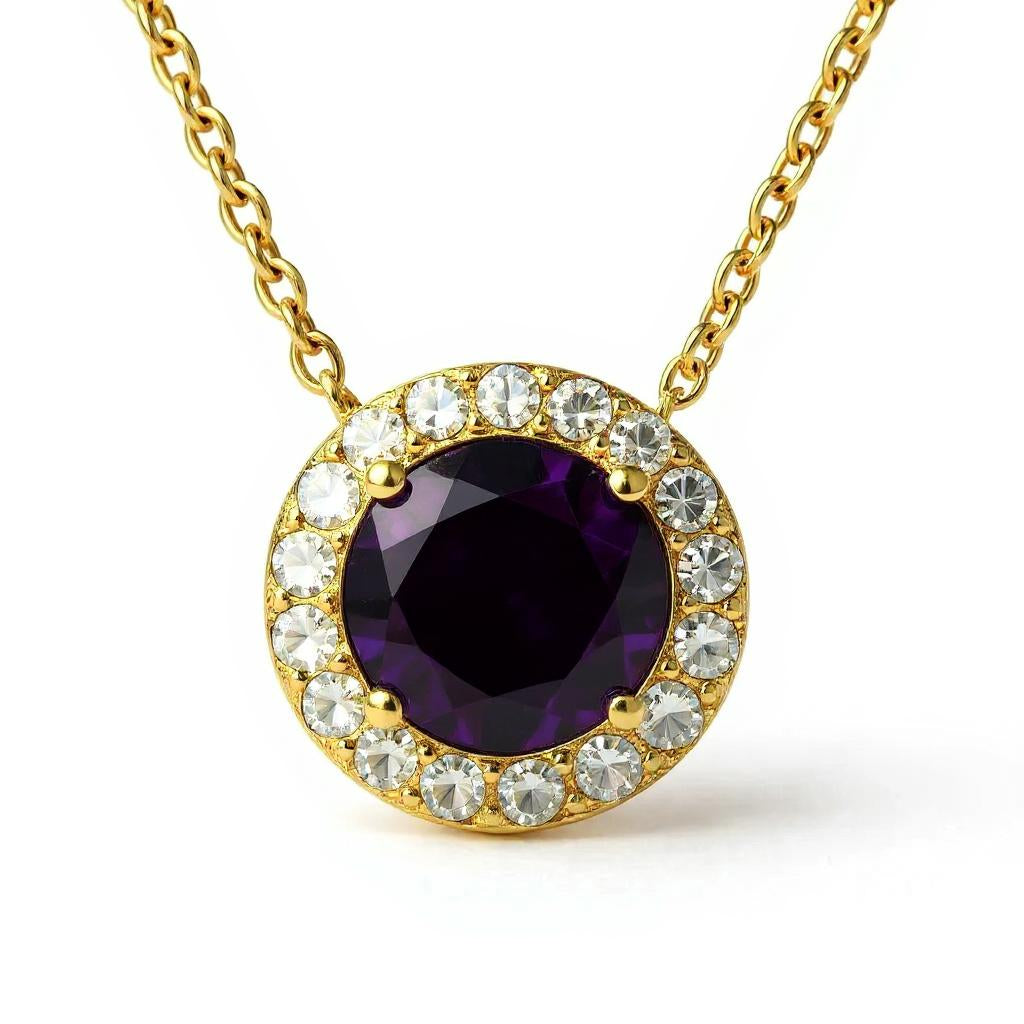 Endless Love Collection 14k Gold w/ Diamond Halo Pendant<br>Portuguese Cut • 5.5mm w/chain