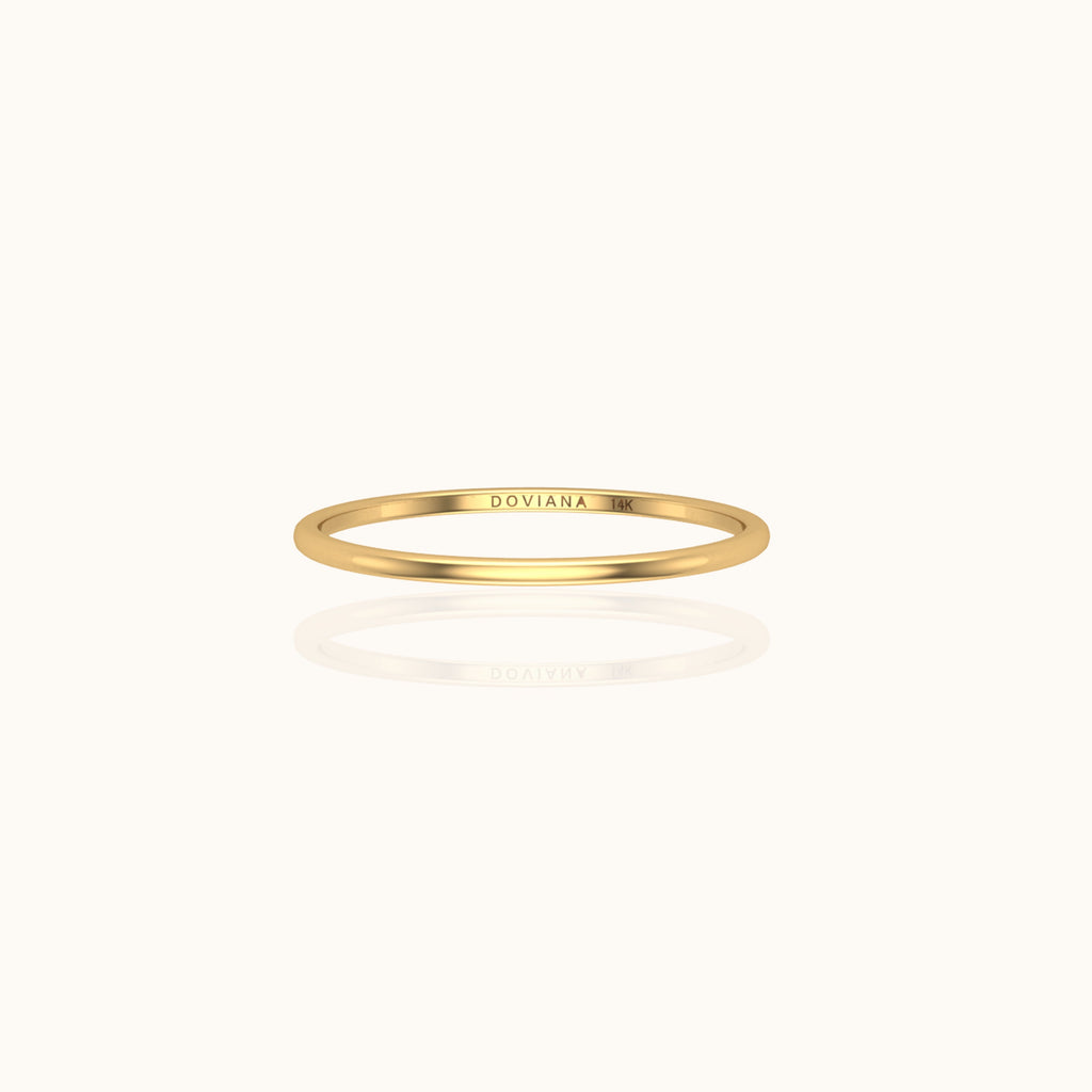 14K Solid Gold Eternal Simple Stacking Ring