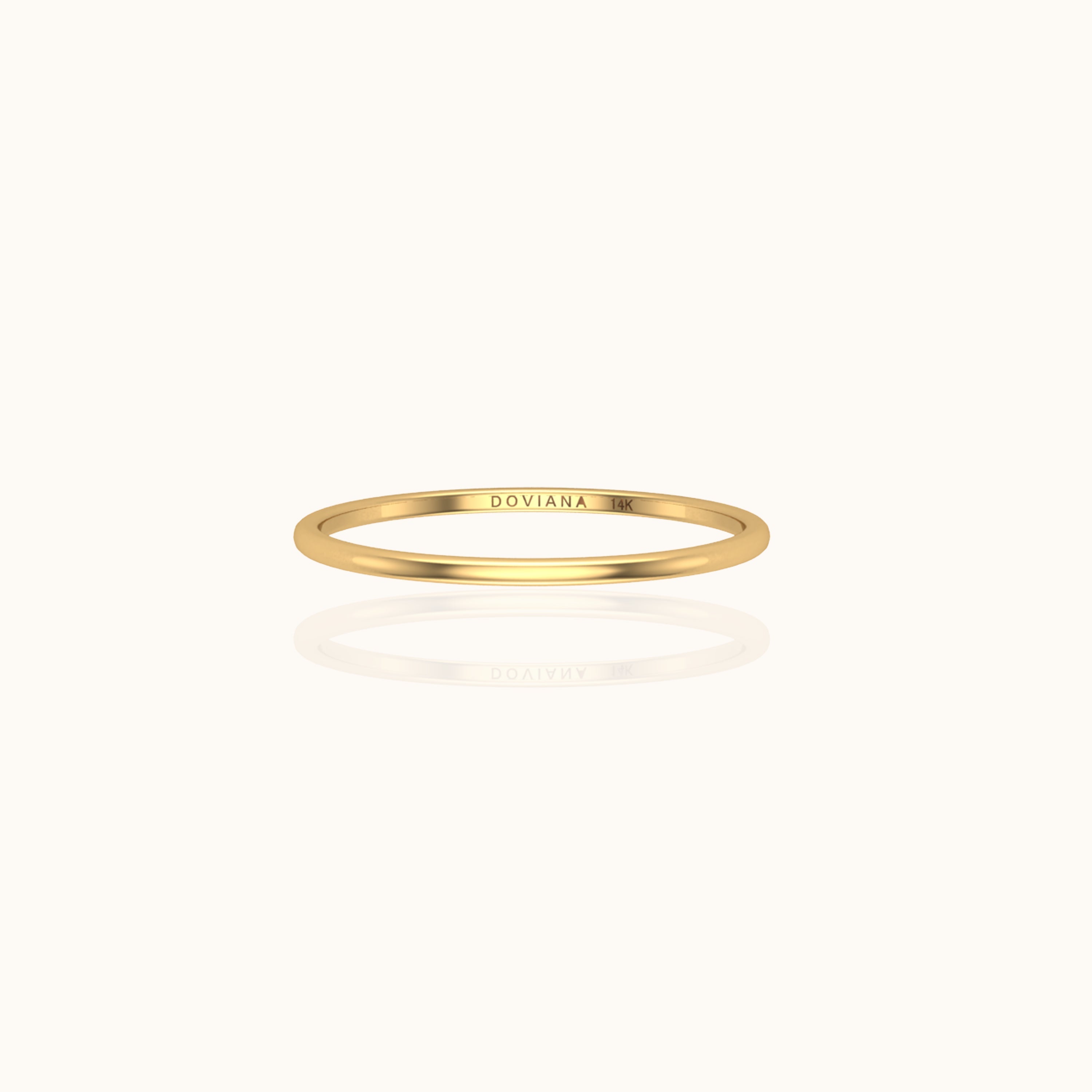 14K Solid Gold Eternal Simple Stacking Ring