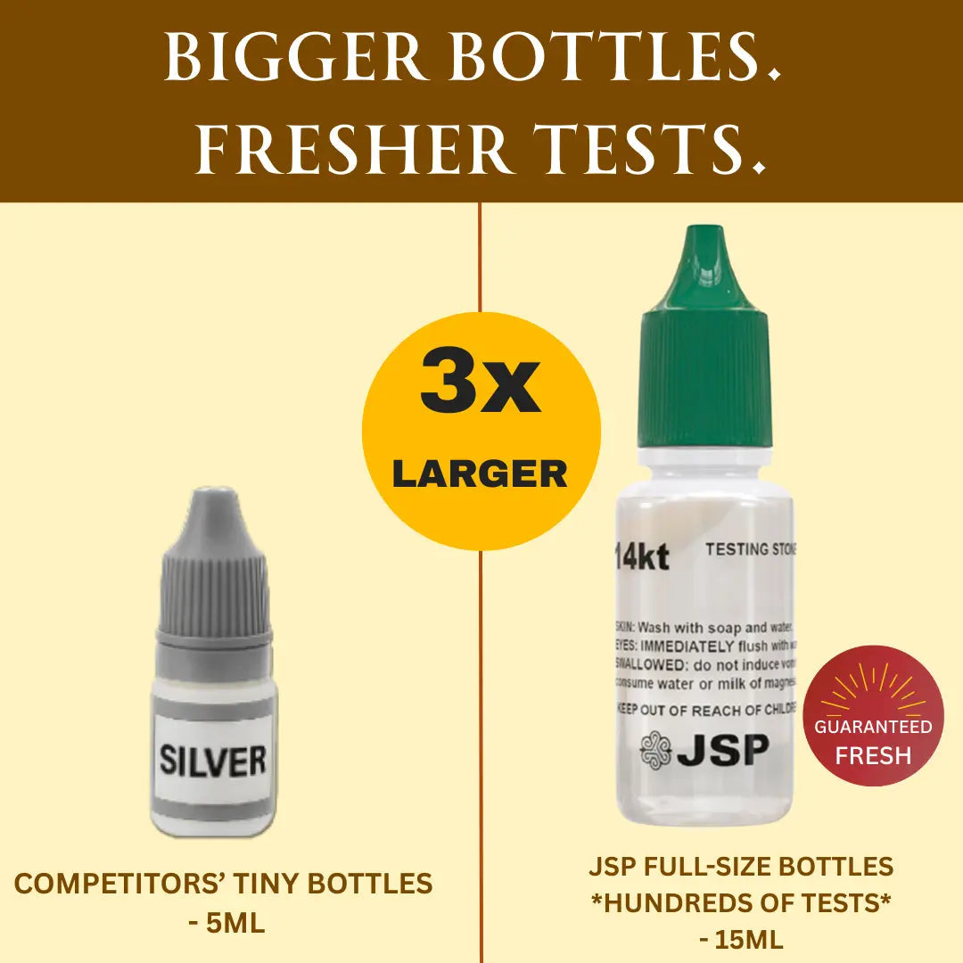 JSP Gold 10K & 14K Jewelry Testing Acid Tester Kit + Scratch Stone Detect Precious Metals