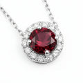 Endless Love Collection 14k Gold w/ Diamond Halo Pendant<br>Portuguese Cut • 5.5mm w/chain