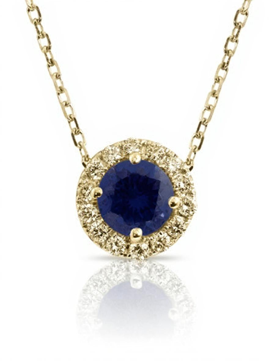 Endless Love Collection 14k Gold w/ Diamond Halo Pendant<br>Portuguese Cut • 5.5mm w/chain